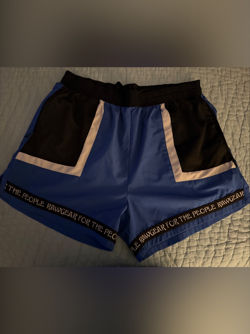Rawgear Blue Athletic Shorts with Black & White Trim